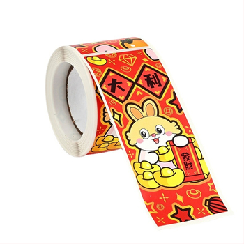 Dekoratívne samolepky s obdĺžnikovým tvarom, súkromná značka k dispozícii, 100 nálepiek na rolku, Požehnanie pre Rok Zaja