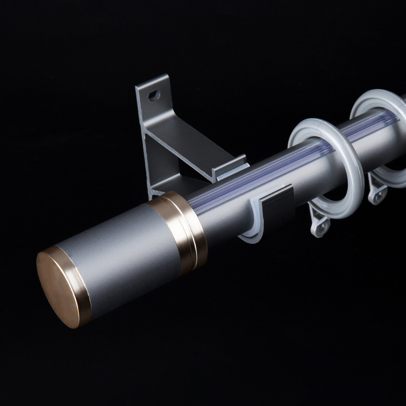 WGJSL Șină pentru perdele, aliaj de aluminiu, accesorii cu role, pentru toate tipurile de perdele