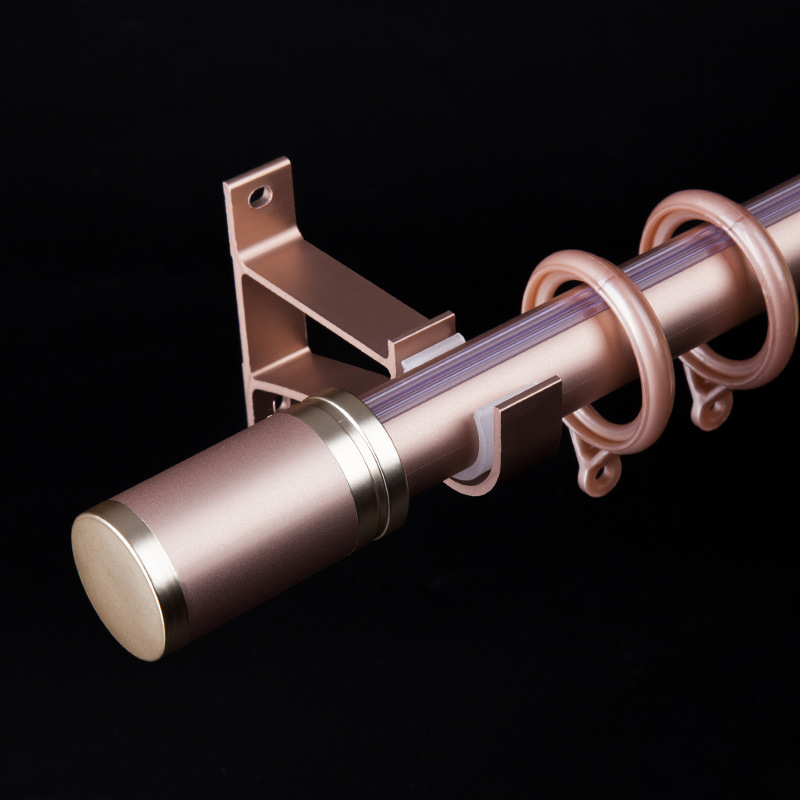 WGJSL Șină pentru perdele, aliaj de aluminiu, accesorii cu role, pentru toate tipurile de perdele