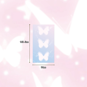 Set de 8 autocolante pentru spatele telefonului cu fundal fluture visător; adeziv PVC, stil desen animat, proces autocolant