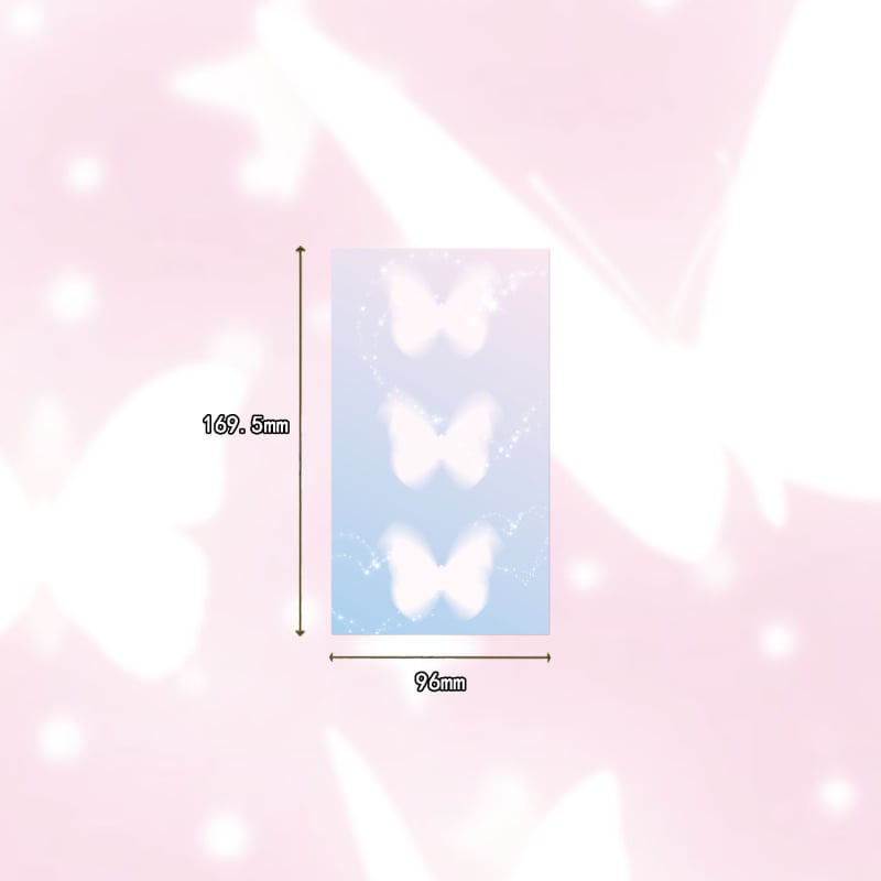 Set de 8 autocolante pentru spatele telefonului cu fundal fluture visător; adeziv PVC, stil desen animat, proces autocolant