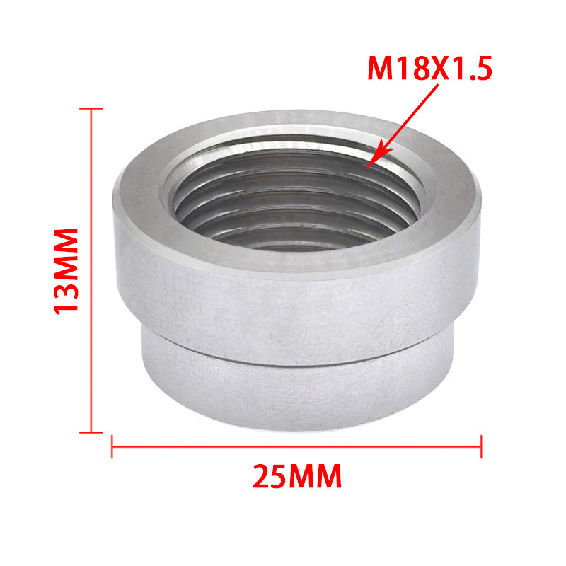 Piuliță de sudură pentru țeavă de eșapament, senzor de oxigen, oțel inoxidabil 304, universală, non-standard, prelucrare la comandă