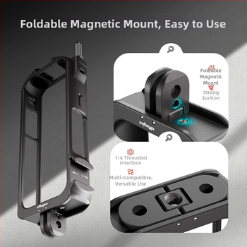 Metalni zaštitni okvir za Insta360 X3 s magnetskim sklopivim sučeljem i 2 čeljusti
