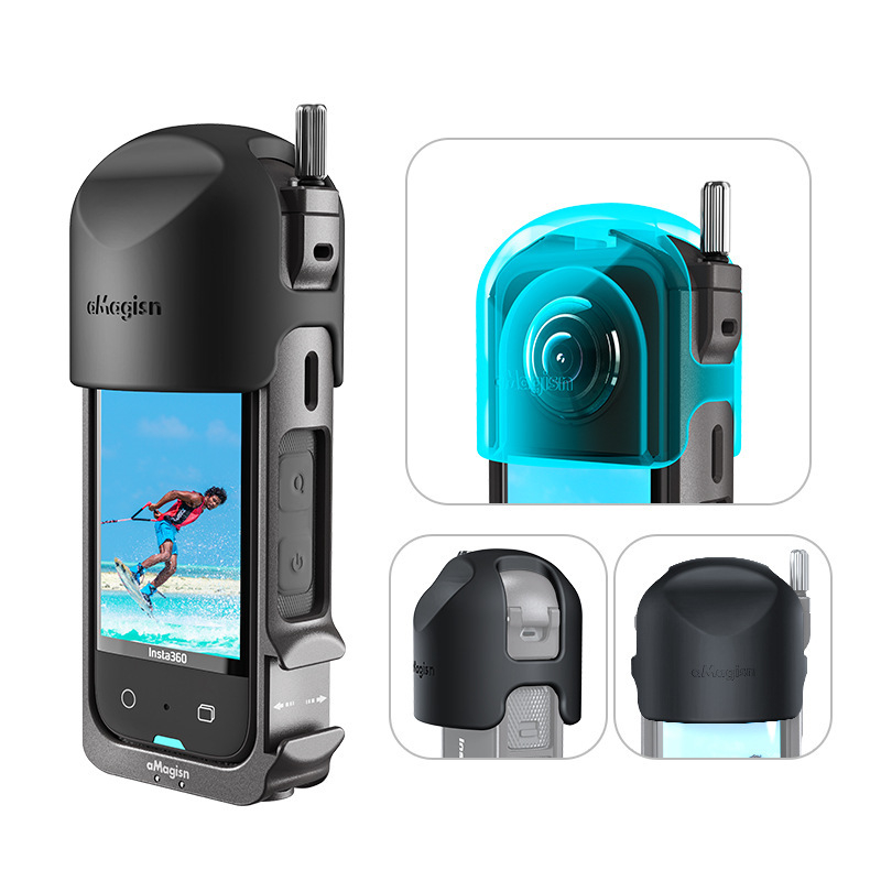 Metalni zaštitni okvir za Insta360 X3 s magnetskim sklopivim sučeljem i 2 čeljusti