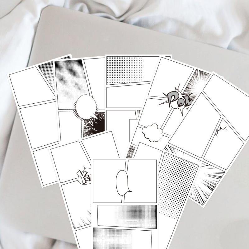 Set naljepnica za kućište telefona, 8 listova, trodimenzionalni efekt, crtani stil, PVC ljepilo, DIY