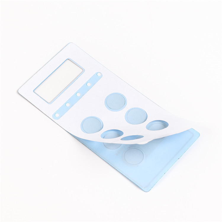 Αυτοκόλλητη ακρυλική ετικέτα σηματών για πάνελ ελέγχου PC με κουμπιά κυρτής μορφής; αυτοκόλλητο PVC, μεταξοτυπία και ψηφιακή εκτύπωση