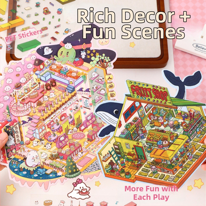 DIY 3D scénka nálepkový set – Prispôsobenie: Áno; Značka: Iná; Celkový počet pixelov: Iné – hra na uvoľnenie stresu