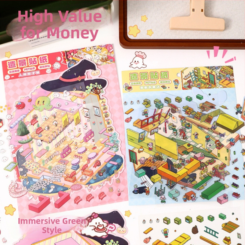 DIY 3D scénka nálepkový set – Prispôsobenie: Áno; Značka: Iná; Celkový počet pixelov: Iné – hra na uvoľnenie stresu