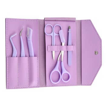 Set za oblikovanje obrva - alati od nehrđajućeg čelika, precizne pincete, britva za obrve, klipsa za obrve; višestruki set za njegu obrva, nosnih dlačica i manikuru; marka Craftsman of craftsmen