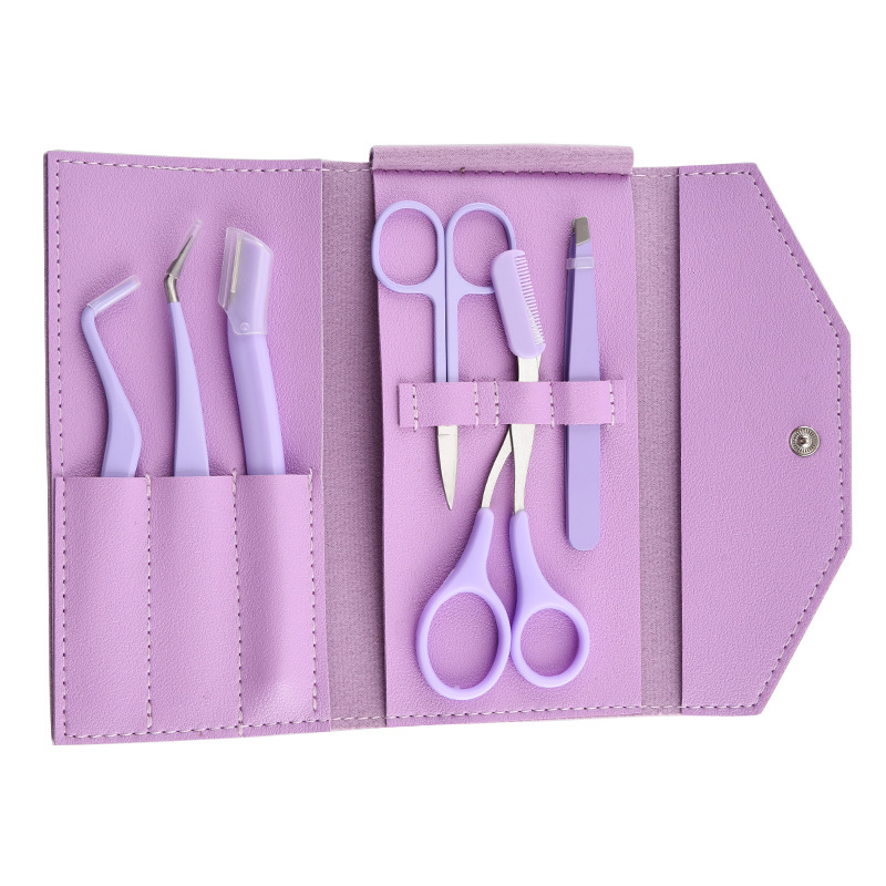 Set za oblikovanje obrva - alati od nehrđajućeg čelika, precizne pincete, britva za obrve, klipsa za obrve; višestruki set za njegu obrva, nosnih dlačica i manikuru; marka Craftsman of craftsmen