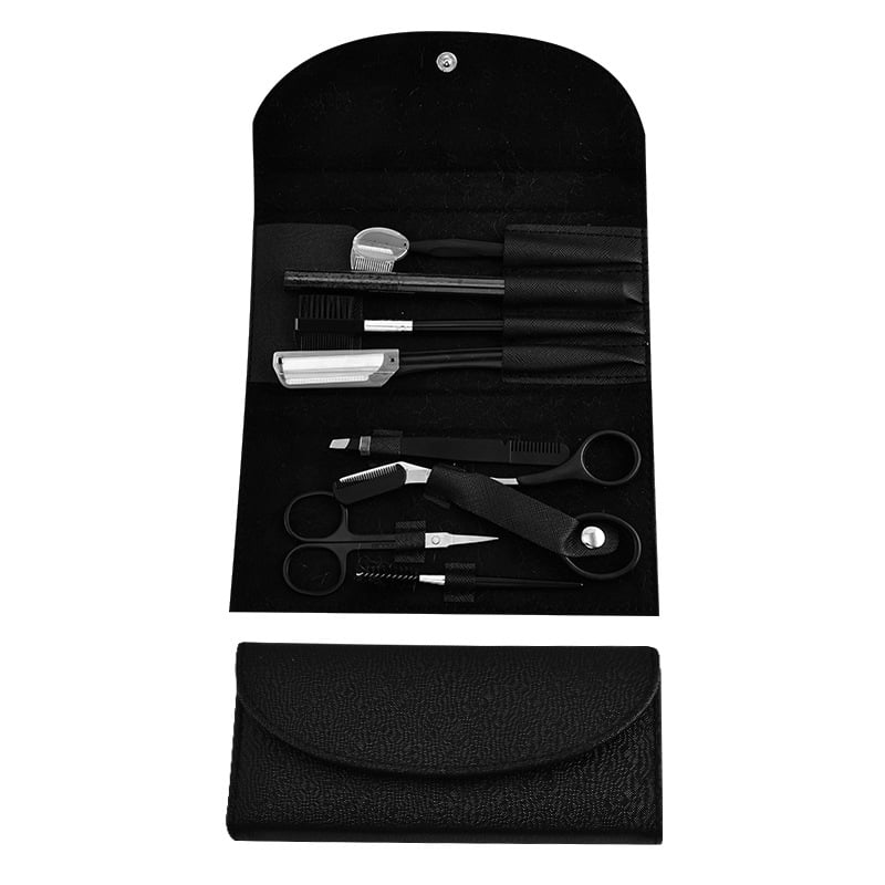 Set za oblikovanje obrva - alati od nehrđajućeg čelika, precizne pincete, britva za obrve, klipsa za obrve; višestruki set za njegu obrva, nosnih dlačica i manikuru; marka Craftsman of craftsmen