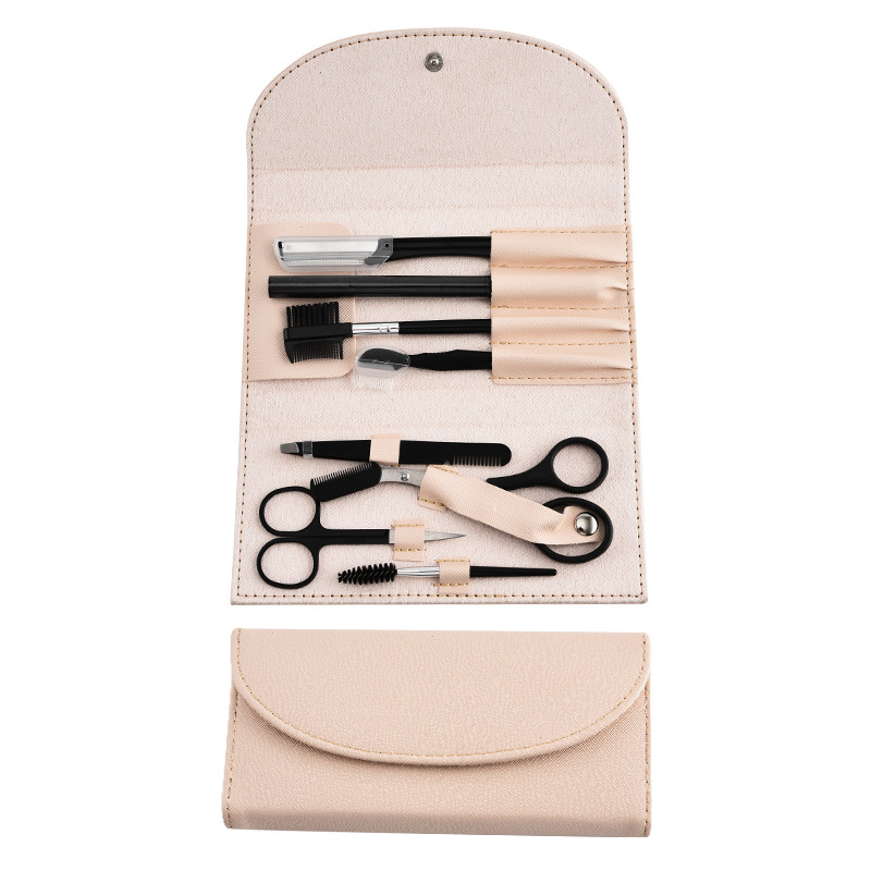 Set za oblikovanje obrva - alati od nehrđajućeg čelika, precizne pincete, britva za obrve, klipsa za obrve; višestruki set za njegu obrva, nosnih dlačica i manikuru; marka Craftsman of craftsmen