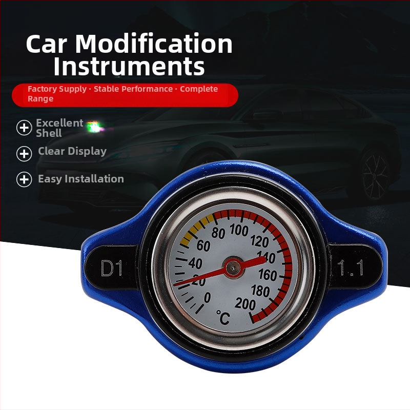 Poklop spremnika vode sa mjeračem temperature i tlaka, univerzalni automobilistički dodatak, kompatibilan s navojima 0.9/1.1/1.3