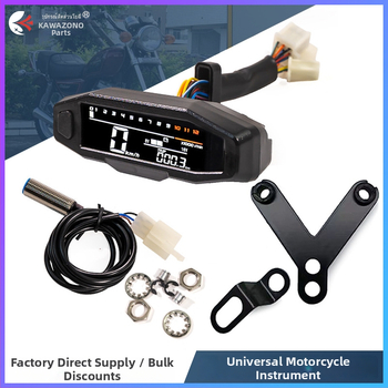 KAWAZONO LCD prístroj na motocykel, model LCD prístroj, 12V univerzálny, konštrukcia z železa a plastu, 200 g