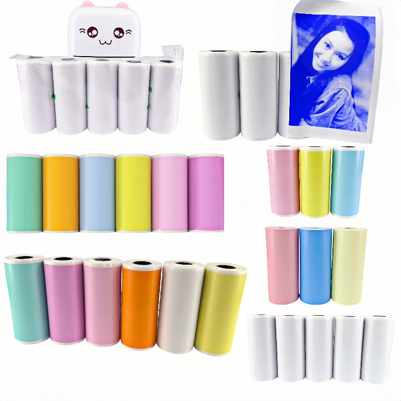 Ρολές θερμικού χαρτιού ετικετών σε μακρύ σχήμα (GCCS) – πάχος 0,011 mm, κόλλα θερμής τήξης, αντοχή 80°C