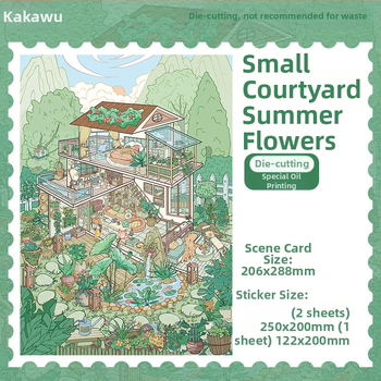 3D mini scénické nálepky pre diorámu – liečivý kút s ukladanými malými domčekmi – vlastná spracovateľská služba k dispozícii