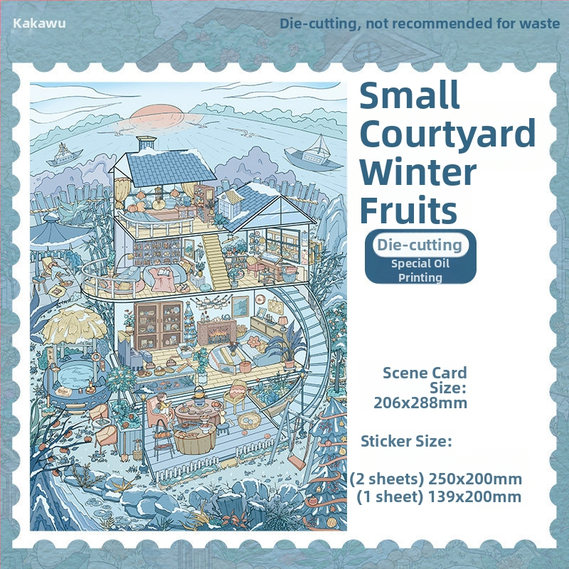 3D mini scénické nálepky pre diorámu – liečivý kút s ukladanými malými domčekmi – vlastná spracovateľská služba k dispozícii