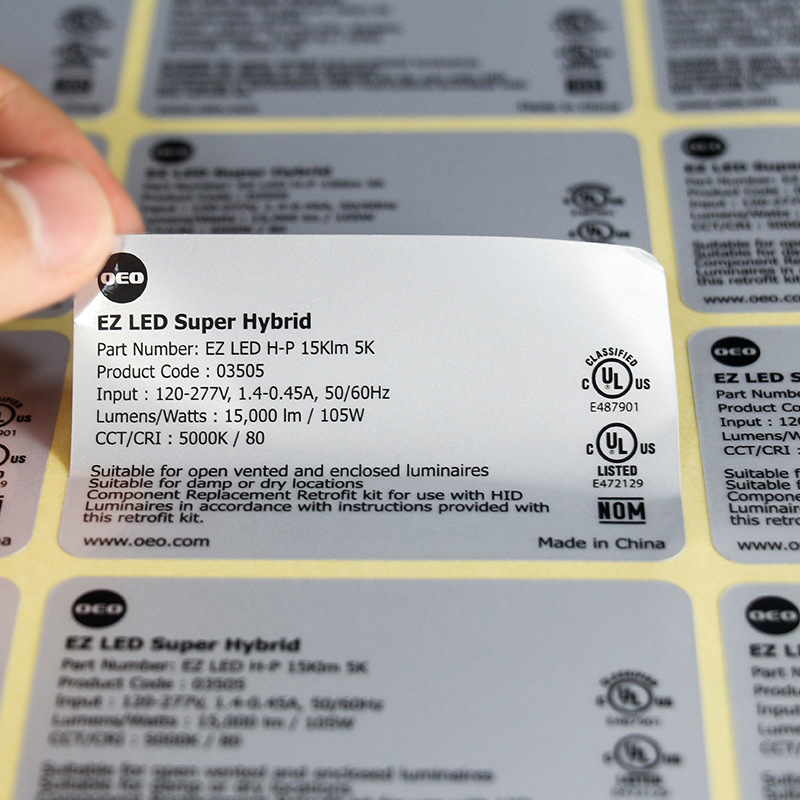 PET samoljepljiva naljepnica za električni kamin, otporna na visoke temperature, zaštita od opeklina, UL i CUL certificirano