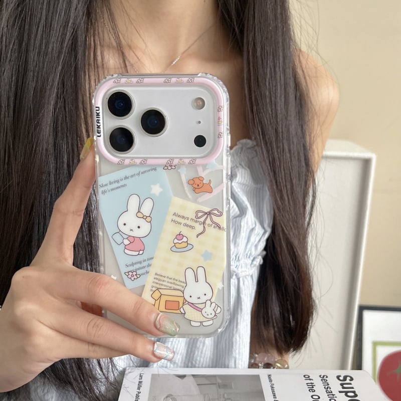 Θήκη iPhone 16 Pro Max — Youkeke, TPU+PC, στυλ καρτούν με κουνελάκι, προστασία από πτώσεις