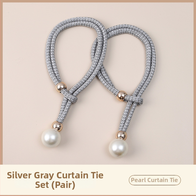 Perlové väzby na závesy s prackami, textilné doplnky na závesy, jednoduchý a moderný štýl