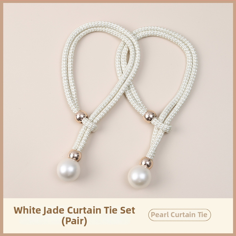 Perlové väzby na závesy s prackami, textilné doplnky na závesy, jednoduchý a moderný štýl