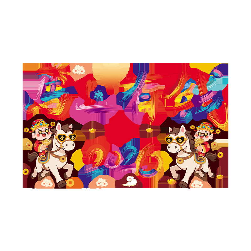 Статичен витринен стикер за магазинска декорация, 2026 година на коня, код на продукта jdt, материал статичен филм, опаковка в OPP торбичка.