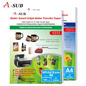 A-SUB vodom bazirani inkjet papir za vodeni prijenos na keramičke šalice – tisak logotipa, naljepnica, 190 g/m², bijela 80, podrijetlo Jiangsu, kompatibilan s inkjet pisačem
