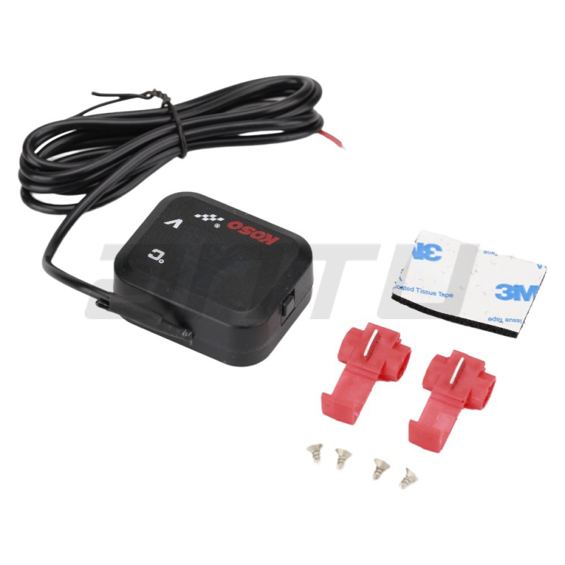 Motociklistički mjerni uređaj: termometar i voltmetar s USB punjačem, 12-24V, 3A, višenamjenski mjerni instrument
