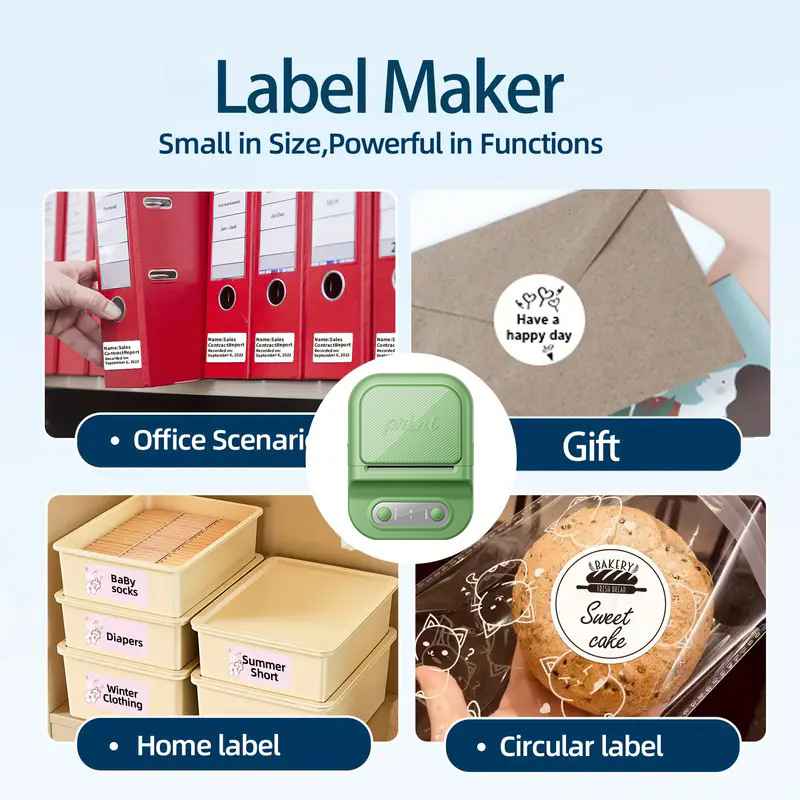 58mm Bluetooth termoszalag nyomtató ruhacímkékhez, beépített akkumulátorral, Type-C töltéssel, iOS/Android-kompatibilis