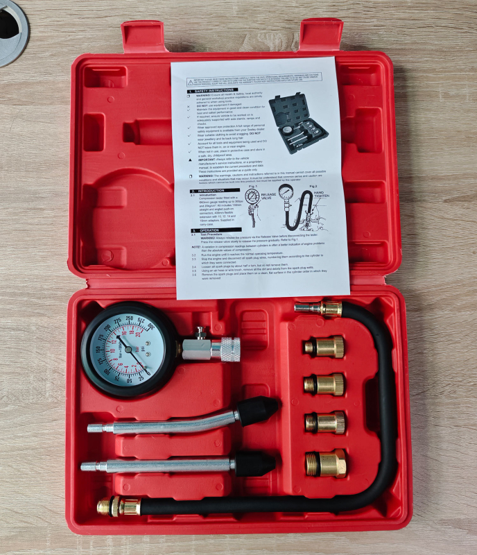 Manometar tlaka cilindra motora za automobile i motocikle, Model: Pressure Gauge, Detekcija: tlak cilindara motora, Radna temperatura: -20°C do 80°C