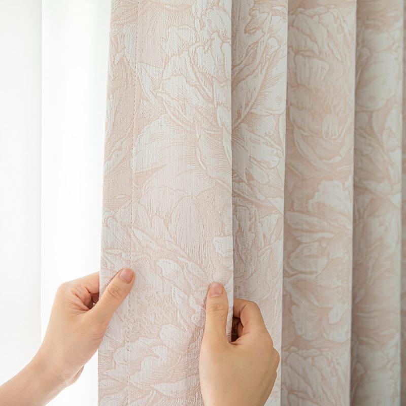 Francuska chenille jacquard zavjesa s visokim zatamnjenjem 71–90%, materijal: poliester, uzorak: biljke i cvijeće, stil: francuski