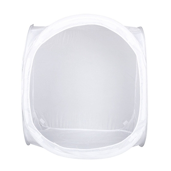 Studio foto compact cu lumină difuză, cort circular, material taftă poliester, fundal flok