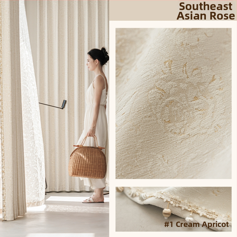 Chenille Nanyang Rose blackout jacquard zavjese za dnevni boravak i spavaću sobu, visokog ranga, lagani luksuz