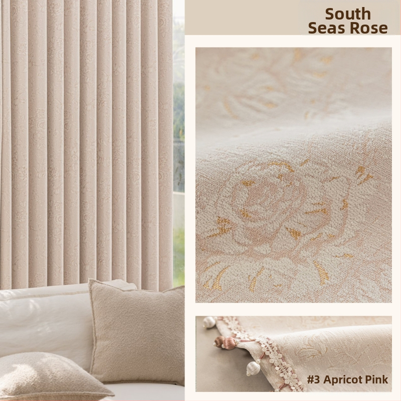 Chenille Nanyang Rose blackout jacquard zavjese za dnevni boravak i spavaću sobu, visokog ranga, lagani luksuz