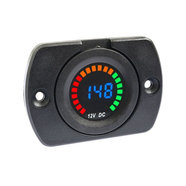 Voltmetru auto cu afișaj LED DC, panou cu o singură cifră, universal 12-24V