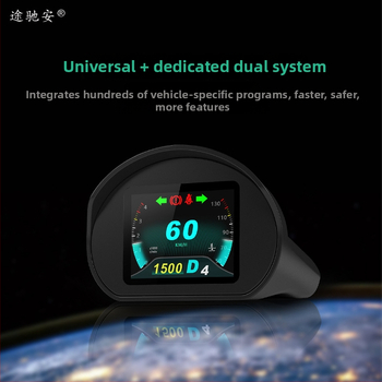 HUD automobilový displej s diagnostickými kódmi a rýchlomerom – model tca01; rozlíšenie 320x240; napájanie cez OBD; vstup: údaje z auta; materiál PC+ABS; značka Tuchi'an