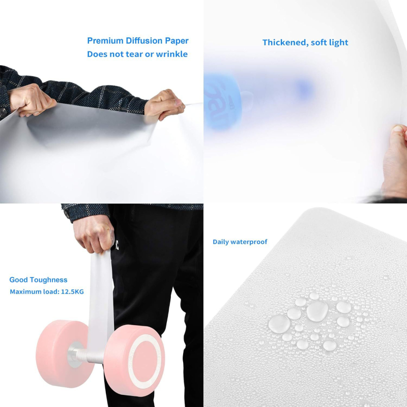 Fundal foto pentru produse, cu iluminare difuză, rezistent la rupere și cute, hârtie filtrantă pentru absorbția luminii, recuzită pentru fotografiere