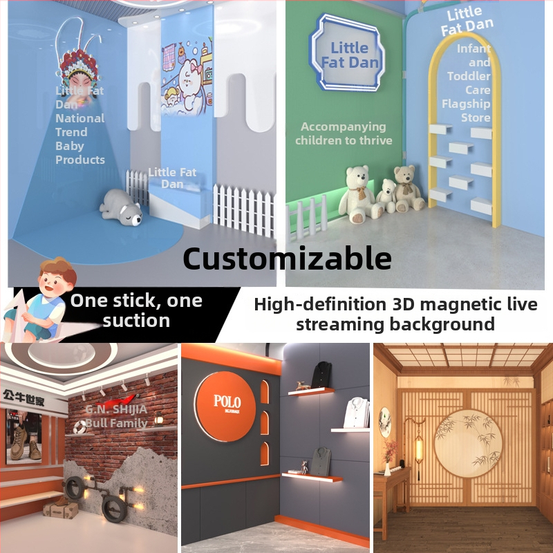 Živá štúdiová 3D pozadie | Magneticky pripínateľná odnímateľná tapeta na pozadie | Značka Hui Photography | Autorizované súkromné značky: Áno