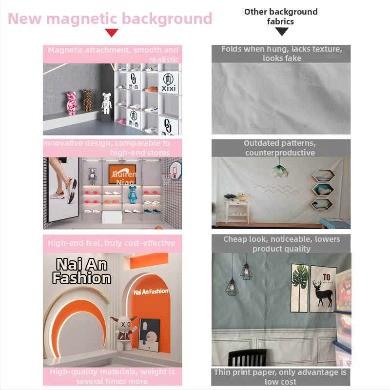 Živá štúdiová 3D pozadie | Magneticky pripínateľná odnímateľná tapeta na pozadie | Značka Hui Photography | Autorizované súkromné značky: Áno