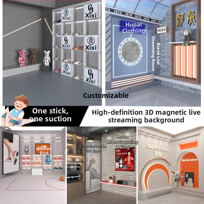 Živá štúdiová 3D pozadie | Magneticky pripínateľná odnímateľná tapeta na pozadie | Značka Hui Photography | Autorizované súkromné značky: Áno