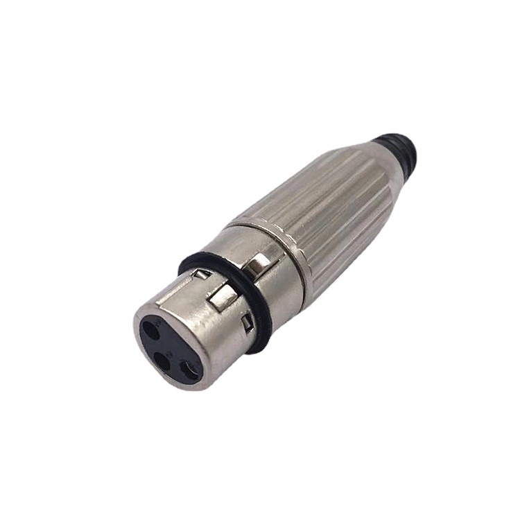 Teljesen fém XLR női csatlakozó, háromvezetékes, audió/videó dugasz a keverőhöz és mikrofonhoz