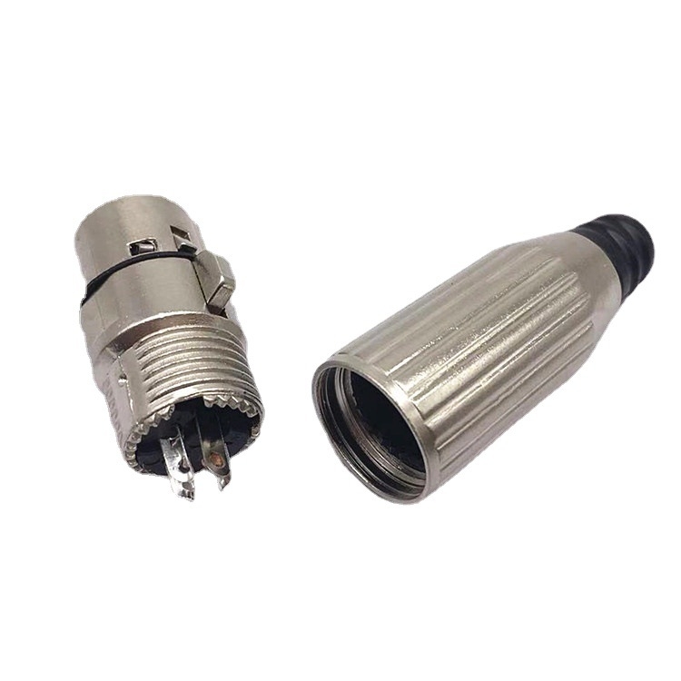 Teljesen fém XLR női csatlakozó, háromvezetékes, audió/videó dugasz a keverőhöz és mikrofonhoz