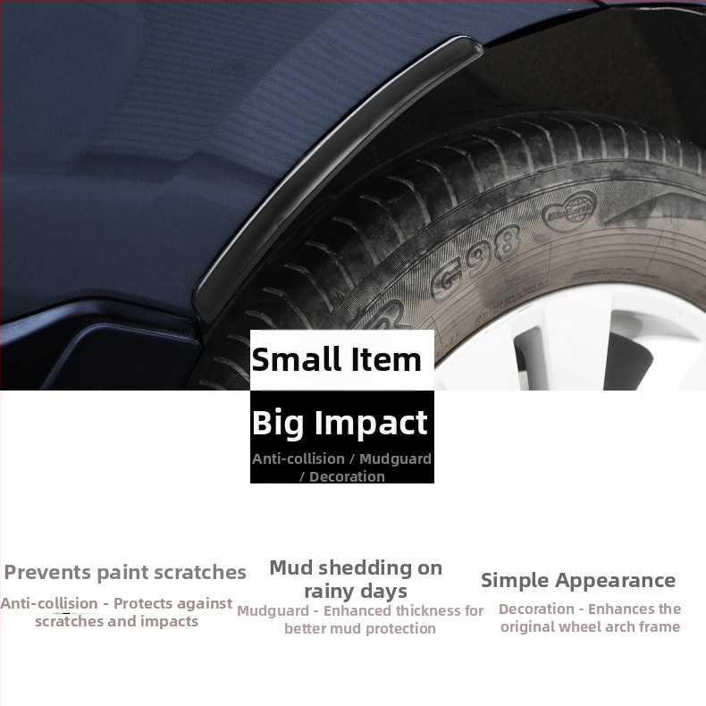 Xiaodao Univerzálna Gumová Protizrážková Páska pre Auto – Lepiaca Bez Vŕtania, Univerzálny Model, Vhodný pre Väčšinu Modelov