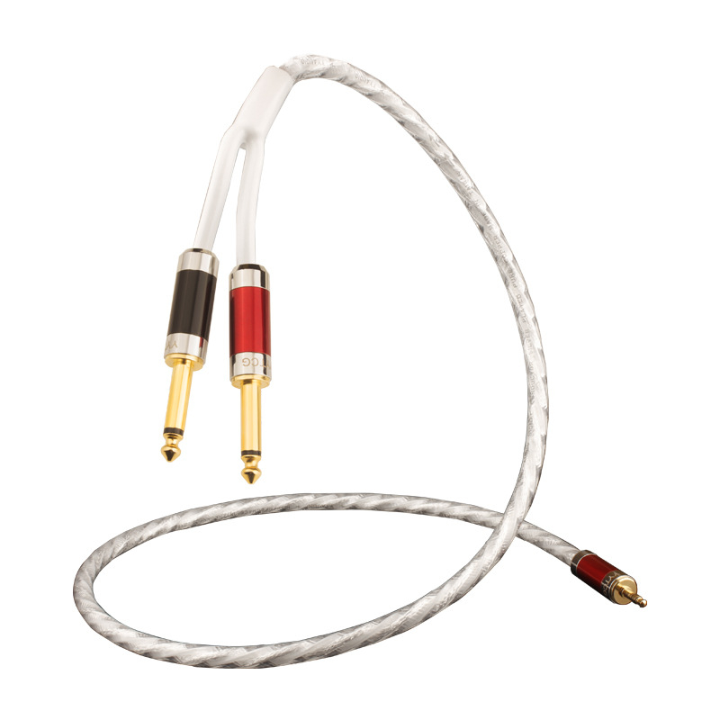 Audio kabel 3,5 mm na dva kraja 6,5 mm, bakar visoke čistoće s slojem srebra, dvostruki vodovi s oklopom, PVC omotač, za audio i video uređaje