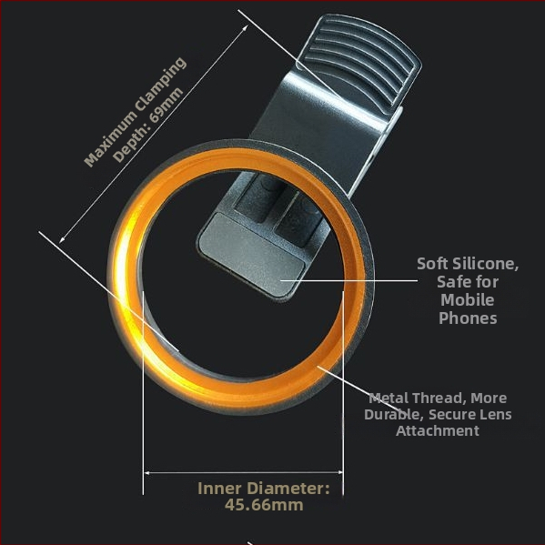 52mm klip pre filtr objektívu pre smartfón, univerzálny pre všetky značky, ideálny na živé fotenie šperkov, gravírovanie možné