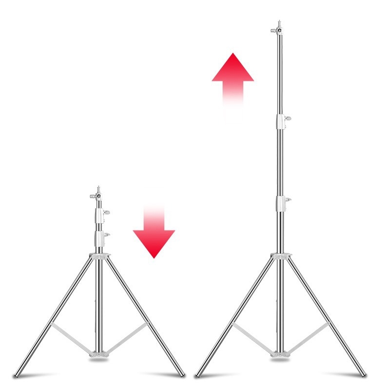 Stativ pentru lumina foto din oțel inoxidabil, 3 secțiuni, diametru 25-30-35 mm, sarcină 10 kg, greutate 2,2 kg.