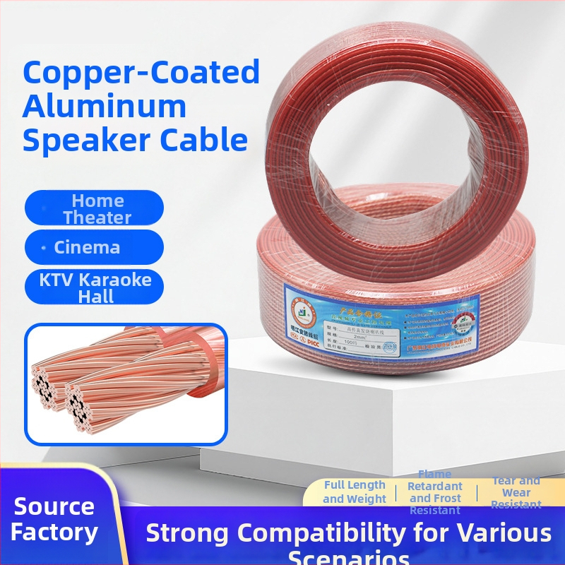 Kábel pre reproduktory s meďou obaleným hliníkom, PE izolácia, určený pre audio/video, Mingjiang