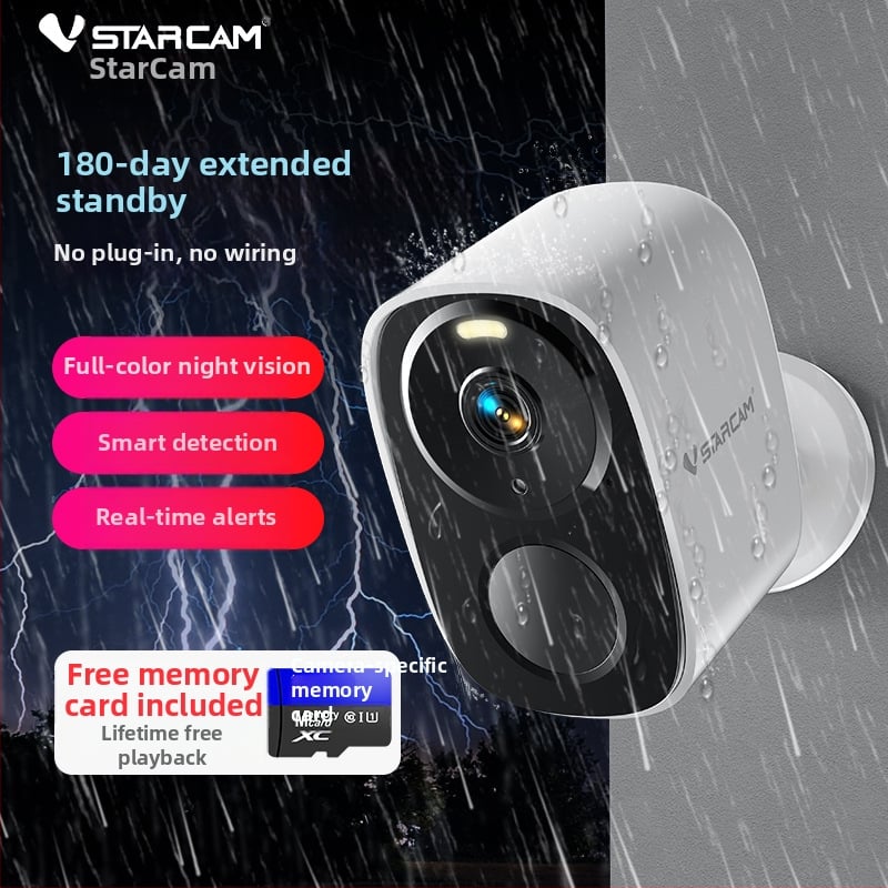 Камера за наблюдение с ниска консумация на енергия, 1080p, 0.005 lx, 4 мм обектив, 10 м инфрачервено разстояние, -10 до 55 °C