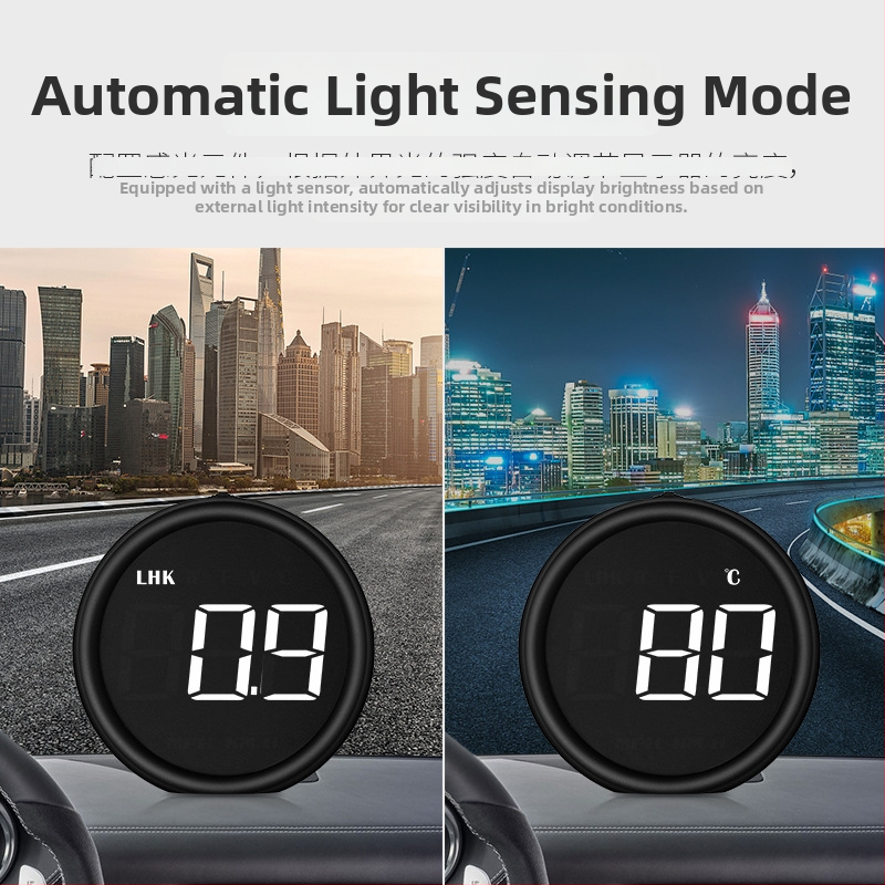 Palubný Head-Up Display do auta – OBD II prístroj, rýchlosť, spotreba paliva a teplota vody – Model B1, ABS+PC, USB napájanie