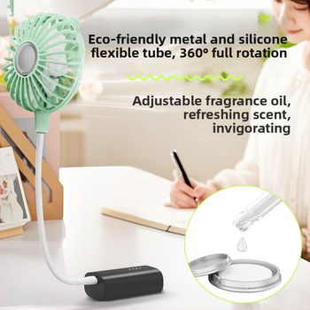 USB настолен вентилатор с безчетков мотор, 3 скорости, USB захранване, модел U01, лопатки от TPE